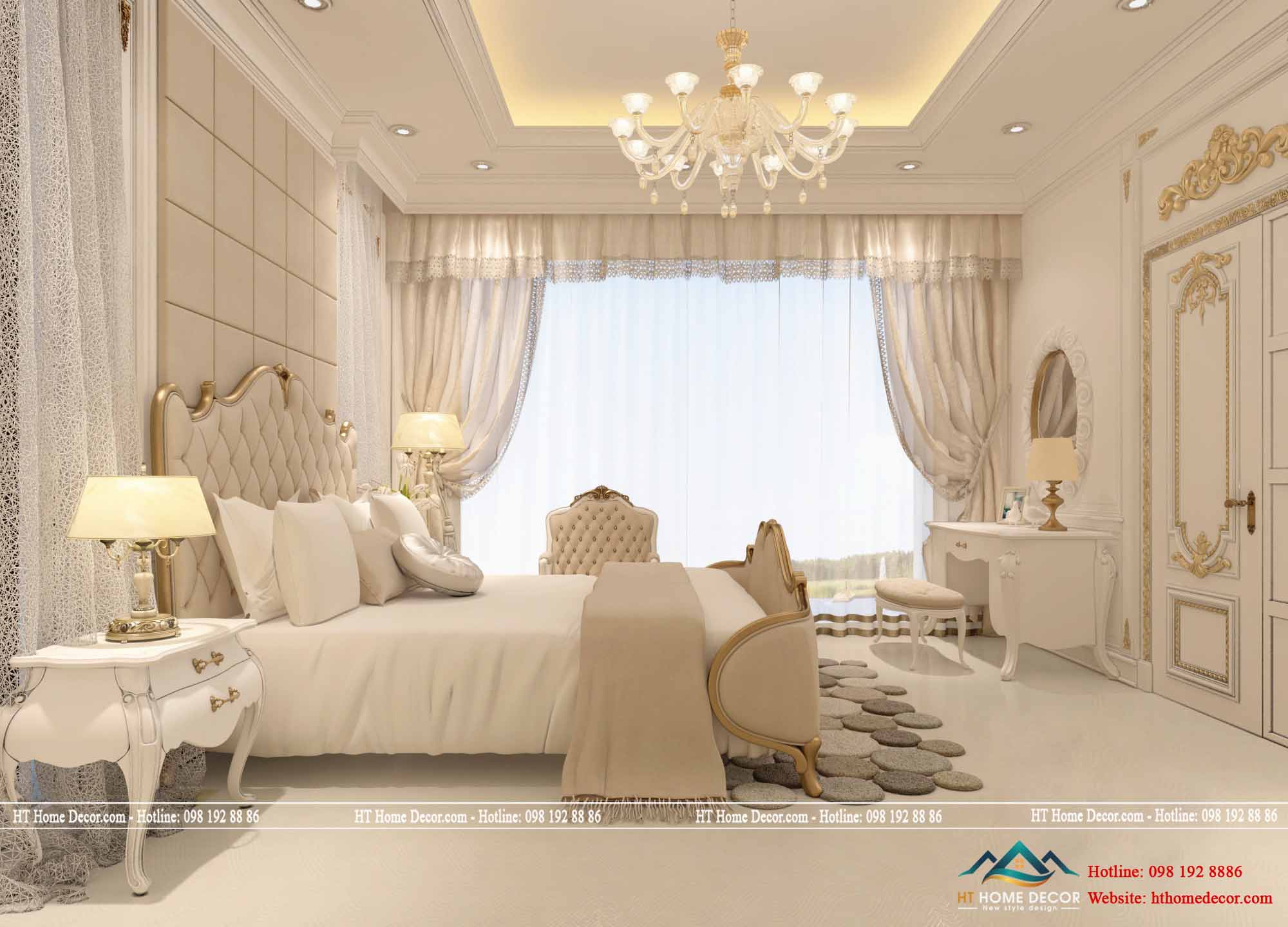 Hầu hết các căn phòng ngủ thường sử dụng mẫu giường ngủ khác nhau nhưng lại có chất liệu giống nhau và có không gian nhìn ra bên ngoài.