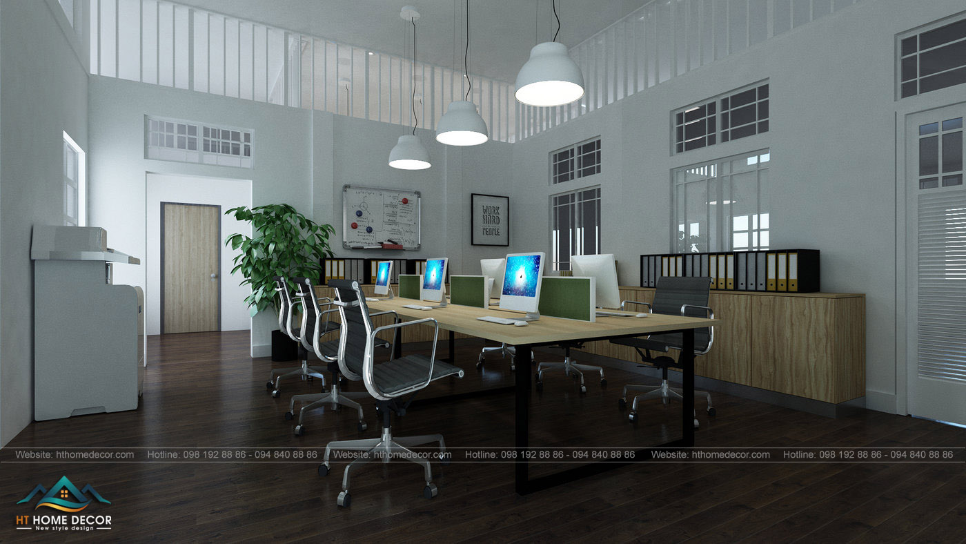 Nội thất văn phòng này được thiết kế nhã nhặn bởi màu trắng tinh khôi. Bên cạnh những thiết bị hiện đại, thời thượng.
