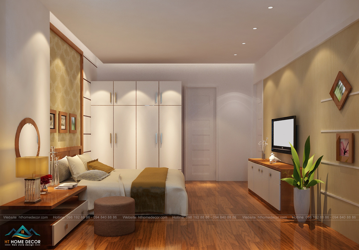 Không gian mang màu gỗ thanh lịch của nội thất. Phòng ngủ có diện tích vừa đủ, đem lại cảm giác thoải mái. Với những tiện nghi giúp ích cho nhu cầu cho người sử dụng.