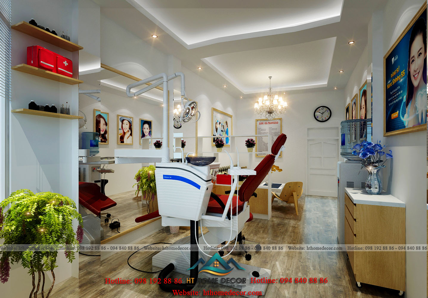 Bên cạnh nội thất phòng khám răng bắt mắt. Sử dụng thiết bị hiện đại, mang đến hiệu quả tốt nhất cho khách hàng