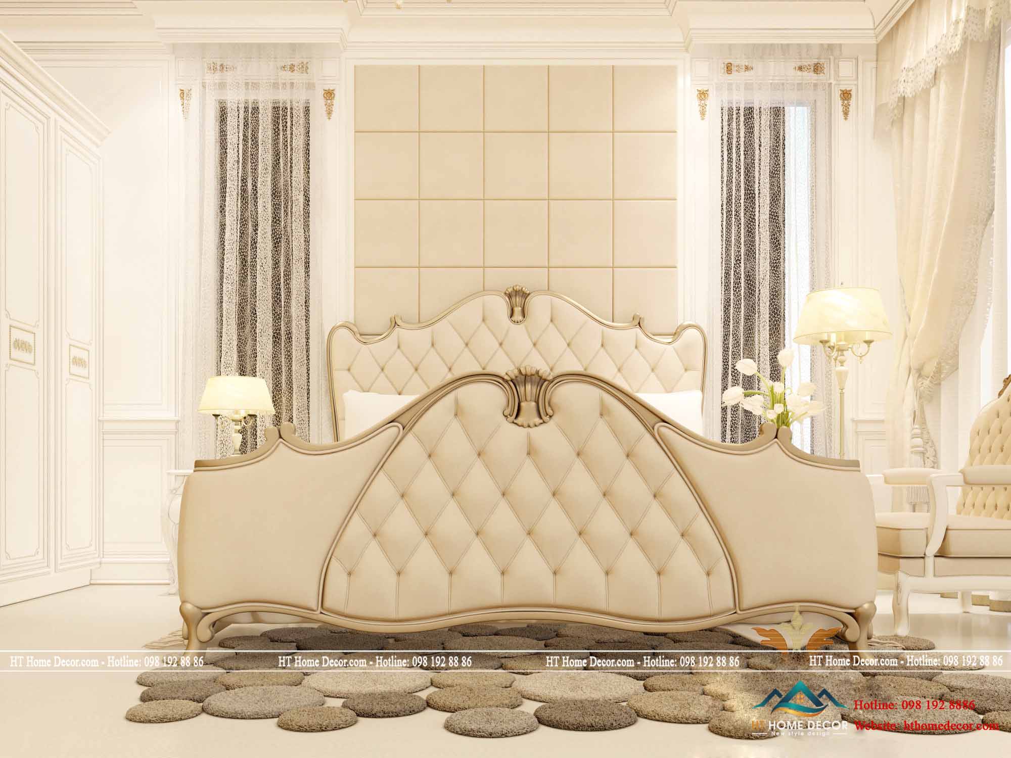 Chiếc giường nói lên được đẳng cấp của gia chủ, bởi sự thiết kế càu kì, tỉ mỉ trên từng đường nét.